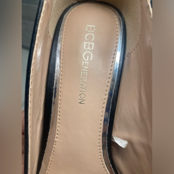 BCBG Harlia black leather pointy toe heels - Picture 3 of 14